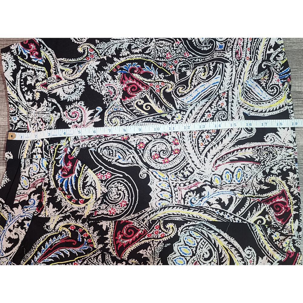 Cristina Paisley Print Stretch A-Line Skirt Women's Medium Black Multicolor - Picture 5 of 5